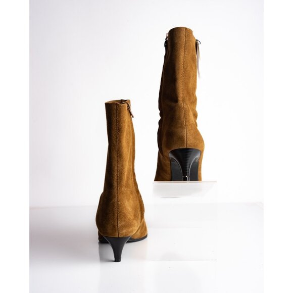 Zara Womens Split Suede Leather Ankle Boots Brown US 9 EU 40 New 1112/410 - Picture 6 of 9